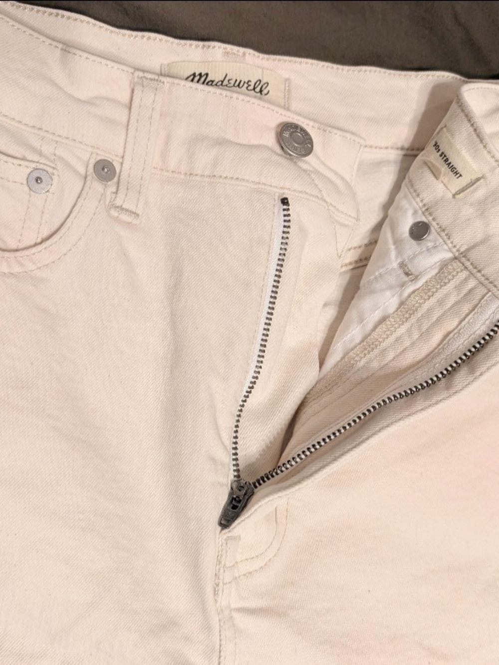 Madewell High-Rise 90s Straight Jeans, Size 26, Cream Color - Picture 8 of 11